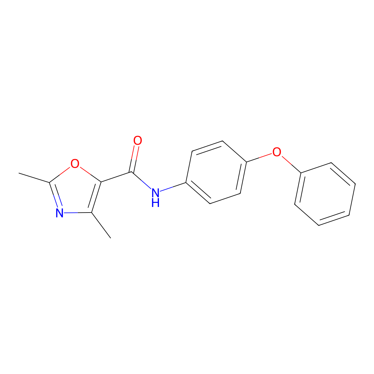 2,4-dimethyl-N-(4-phenoxyphenyl)-1,3-oxazole-5-carboxamide molecular structure, CAS 862829-24-1