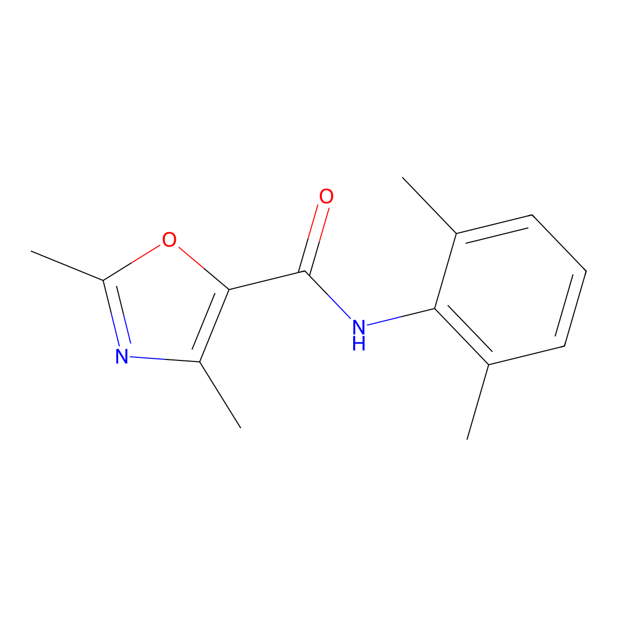 N-(2,6-dimethylphenyl)-2,4-dimethyl-1,3-oxazole-5-carboxamide molecular structure, CAS 862829-28-5