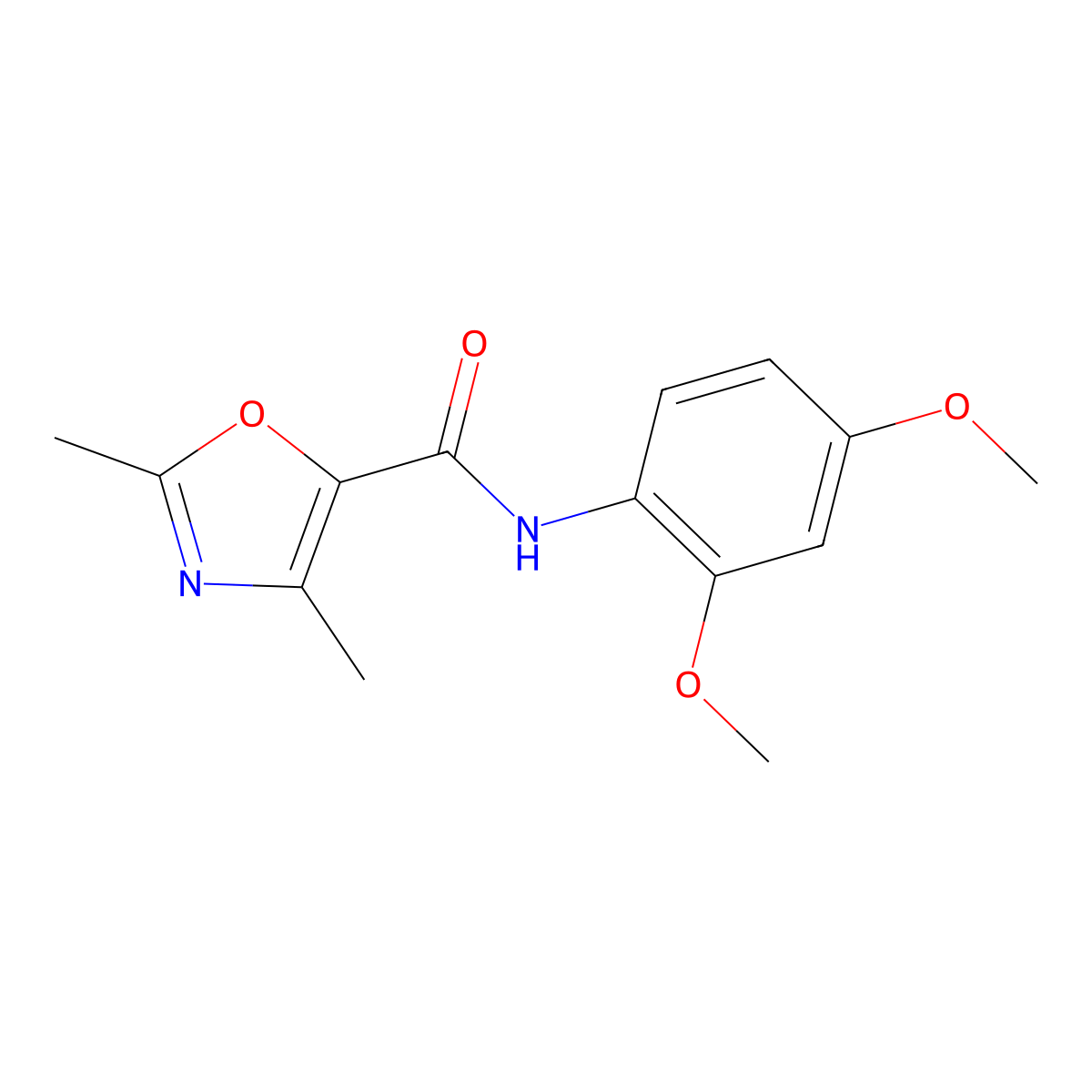 N-(2,4-dimethoxyphenyl)-2,4-dimethyl-1,3-oxazole-5-carboxamide molecular structure, CAS 862829-30-9