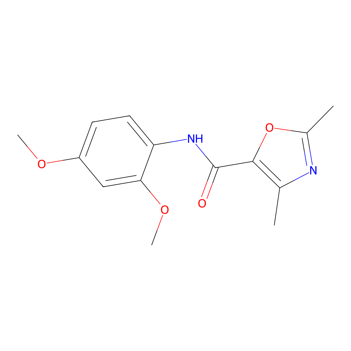 N-(2,4-dimethoxyphenyl)-2,4-dimethyl-1,3-oxazole-5-carboxamide molecular structure, CAS 862829-30-9