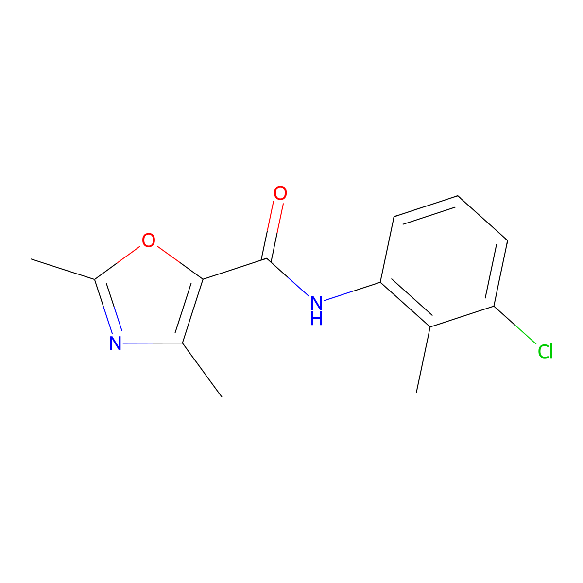 N-(3-chloro-2-methylphenyl)-2,4-dimethyl-1,3-oxazole-5-carboxamide molecular structure, CAS 862829-31-0