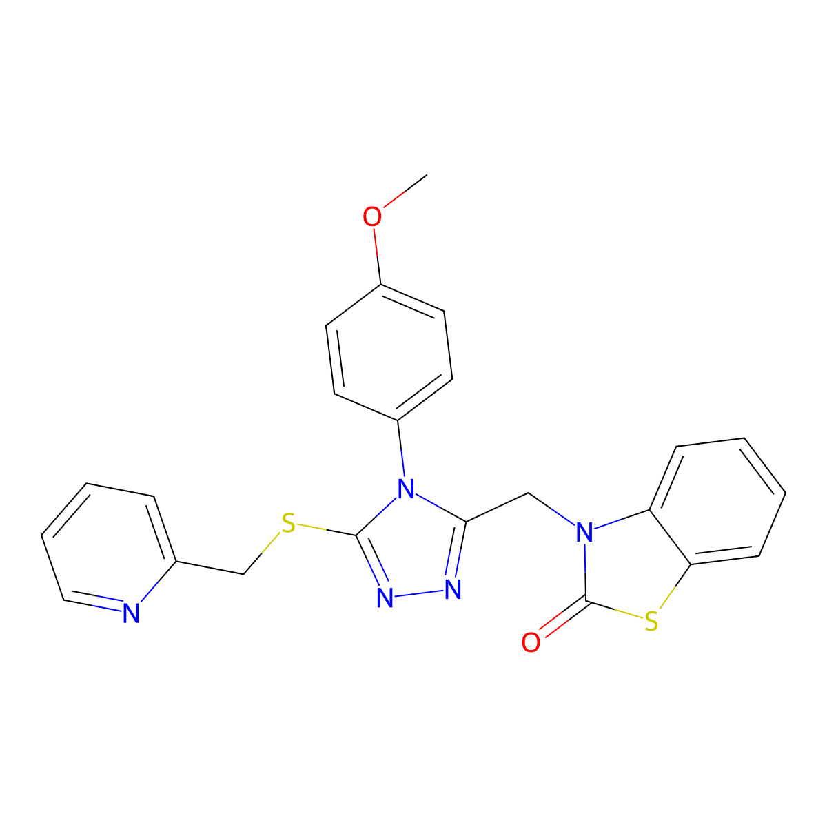 3-((4-(4-methoxyphenyl)-5-((pyridin-2-ylmethyl)thio)-4H-1,2,4-triazol-3-yl)methyl)benzo[d]thiazol-2(3H)-one molecular structure, CAS 862829-55-8