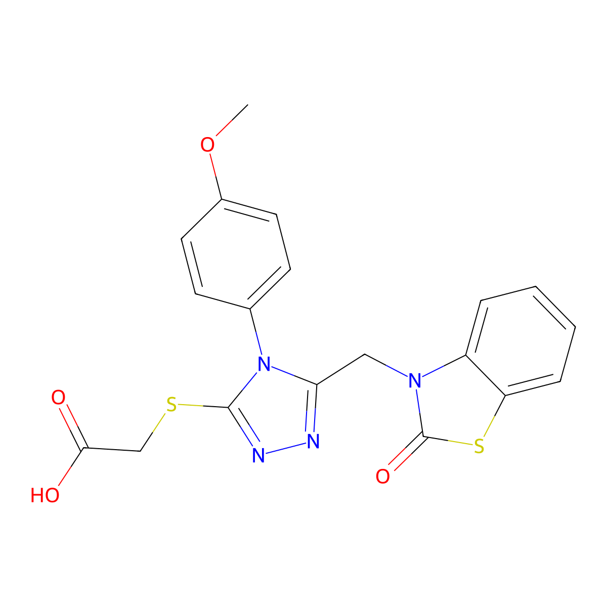 2-((4-(4-methoxyphenyl)-5-((2-oxobenzo[d]thiazol-3(2H)-yl)methyl)-4H-1,2,4-triazol-3-yl)thio)acetic acid molecular structure, CAS 862829-58-1