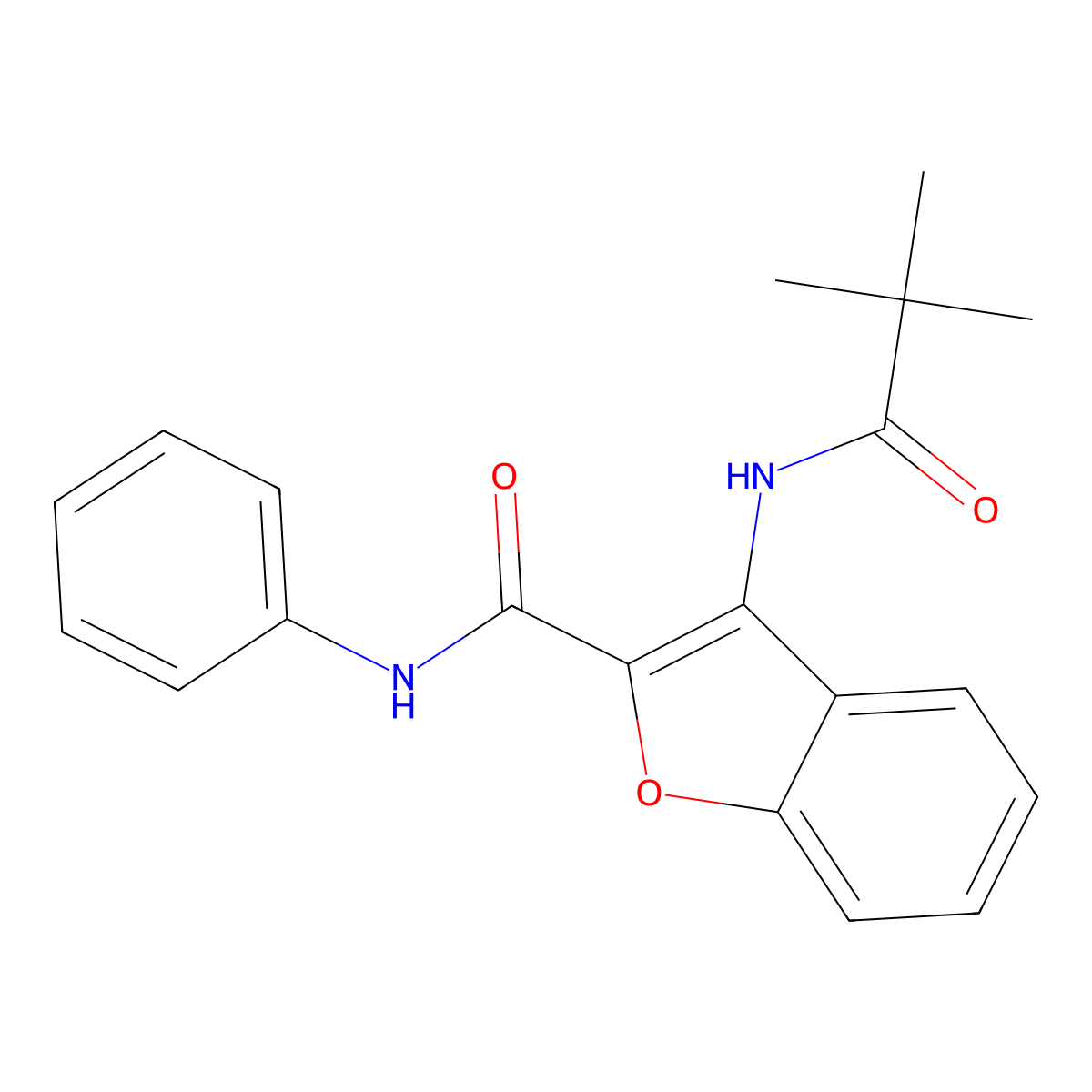N-phenyl-3-pivalamidobenzofuran-2-carboxamide molecular structure, CAS 862829-61-6