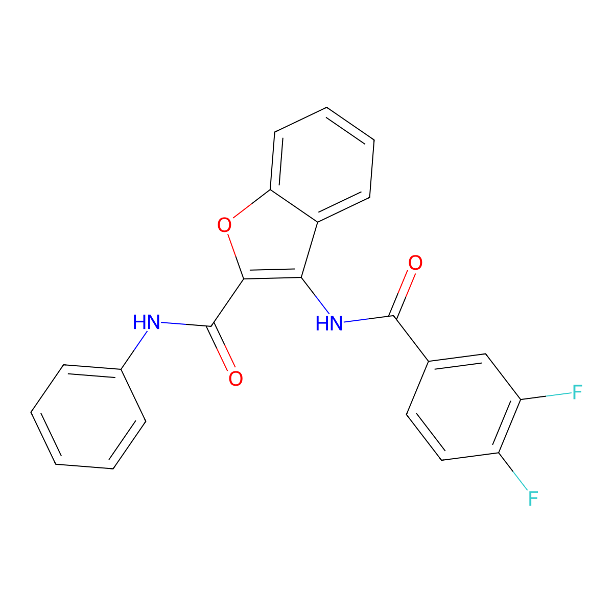 3-(3,4-difluorobenzamido)-N-phenylbenzofuran-2-carboxamide molecular structure, CAS 862829-72-9
