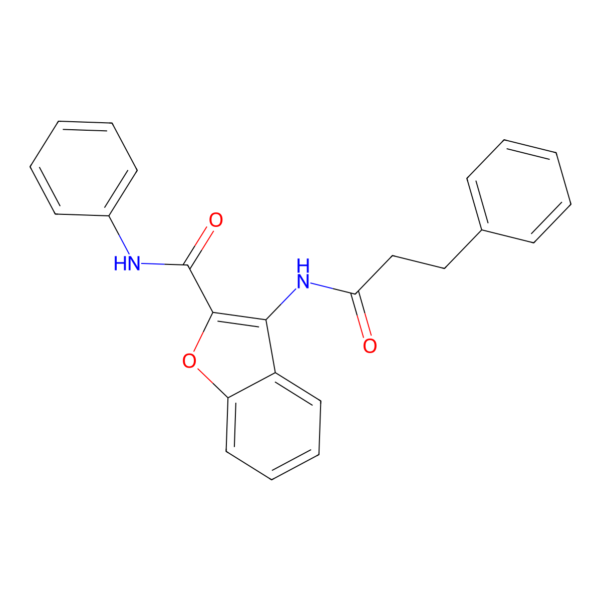 N-phenyl-3-(3-phenylpropanamido)benzofuran-2-carboxamide molecular structure, CAS 862829-77-4