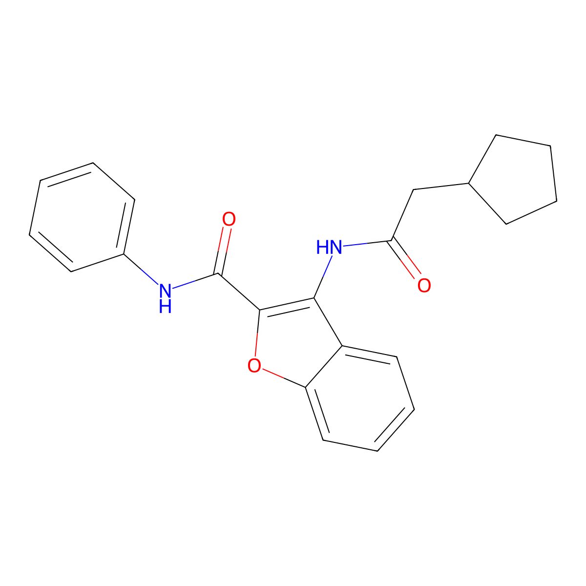 3-(2-cyclopentylacetamido)-N-phenyl-1-benzofuran-2-carboxamide molecular structure, CAS 862829-78-5