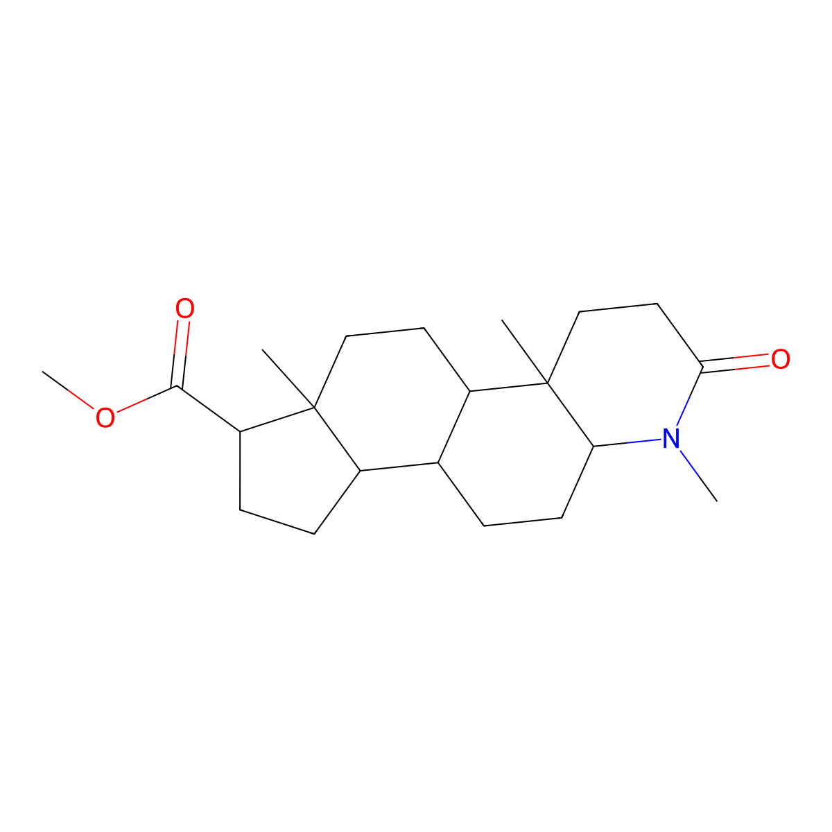 (4aR,4bS,6aS,7S,9aS,9bS,11aR)-methyl 1,4a,6a-trimethyl-2-oxohexadecahydro-1H-indeno[5,4-f]quinoline-7-carboxylate molecular structure, CAS 86283-81-0