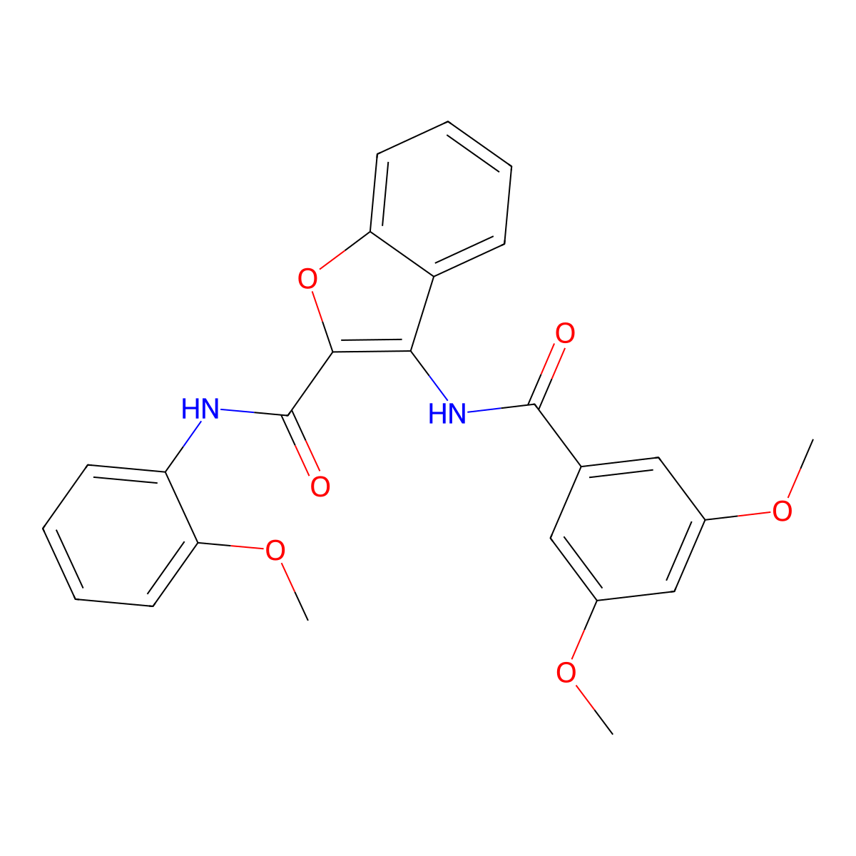 3-(3,5-dimethoxybenzamido)-N-(2-methoxyphenyl)benzofuran-2-carboxamide molecular structure, CAS 862830-01-1