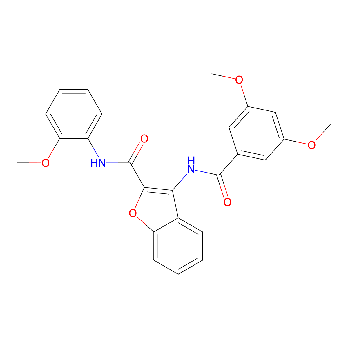 3-(3,5-dimethoxybenzamido)-N-(2-methoxyphenyl)benzofuran-2-carboxamide molecular structure, CAS 862830-01-1