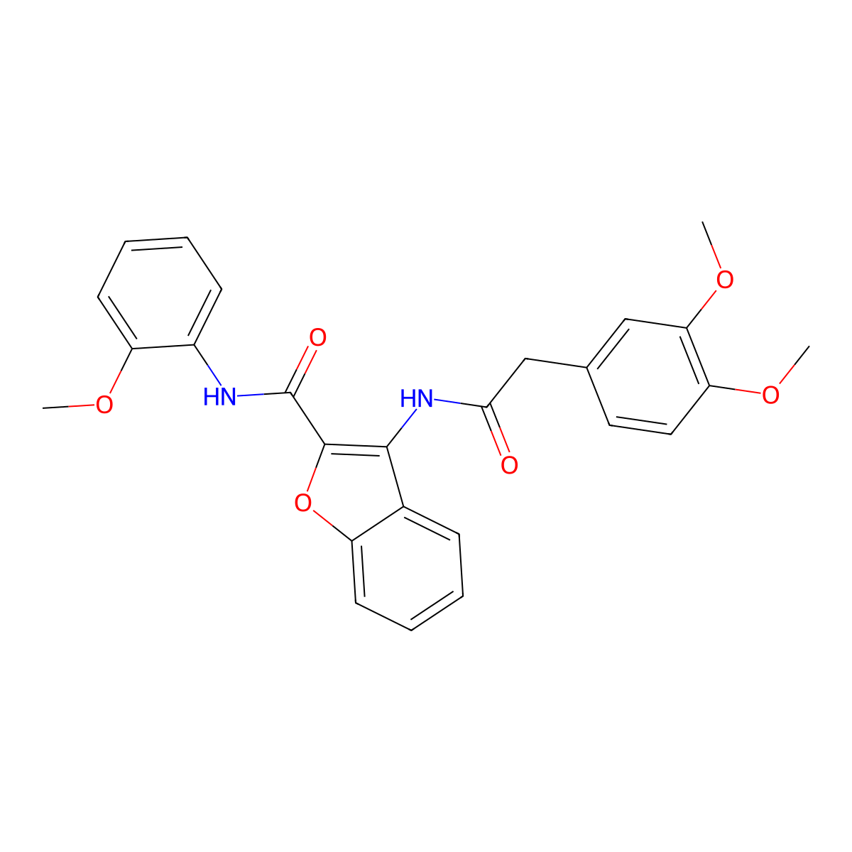 3-[2-(3,4-dimethoxyphenyl)acetamido]-N-(2-methoxyphenyl)-1-benzofuran-2-carboxamide molecular structure, CAS 862830-20-4