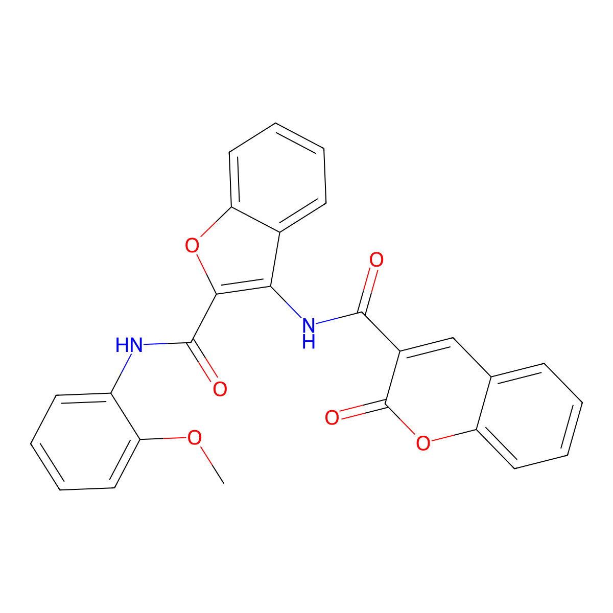 N-(2-((2-methoxyphenyl)carbamoyl)benzofuran-3-yl)-2-oxo-2H-chromene-3-carboxamide molecular structure, CAS 862830-27-1