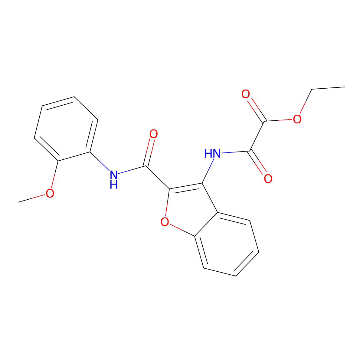 Ethyl ({2-[(2-methoxyphenyl)carbamoyl]-1-benzofuran-3-YL}carbamoyl)formate molecular structure, CAS 862830-40-8