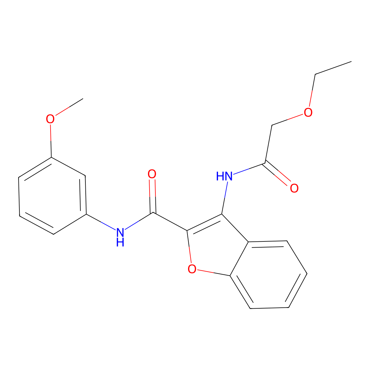 3-(2-ethoxyacetamido)-N-(3-methoxyphenyl)benzofuran-2-carboxamide molecular structure, CAS 862830-50-0