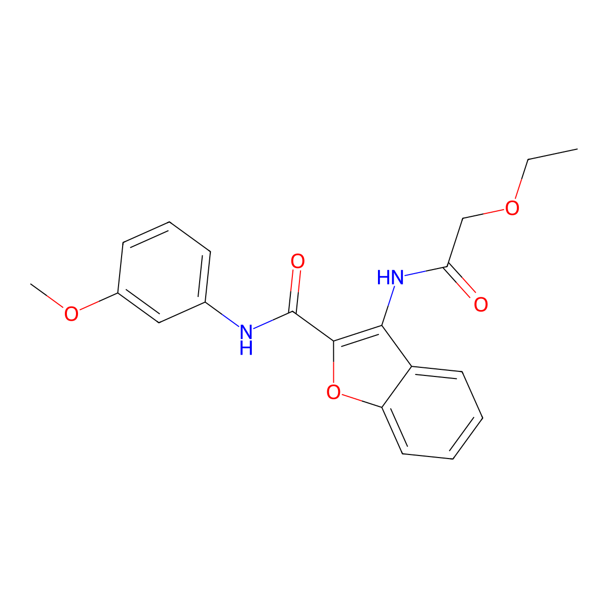 3-(2-ethoxyacetamido)-N-(3-methoxyphenyl)benzofuran-2-carboxamide molecular structure, CAS 862830-50-0