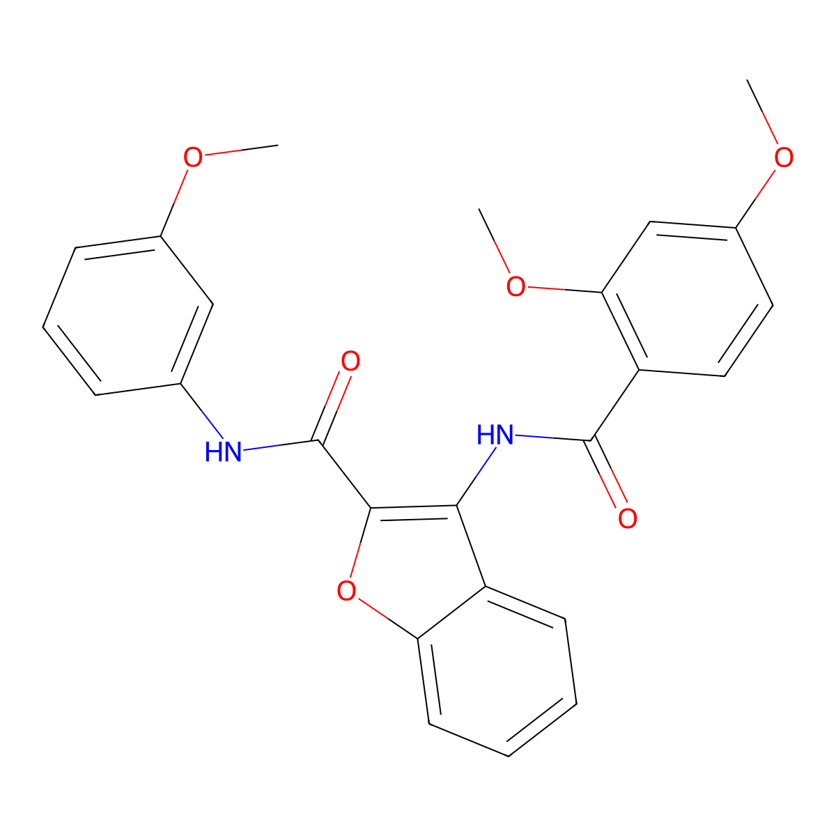 3-(2,4-dimethoxybenzamido)-N-(3-methoxyphenyl)benzofuran-2-carboxamide molecular structure, CAS 862830-51-1