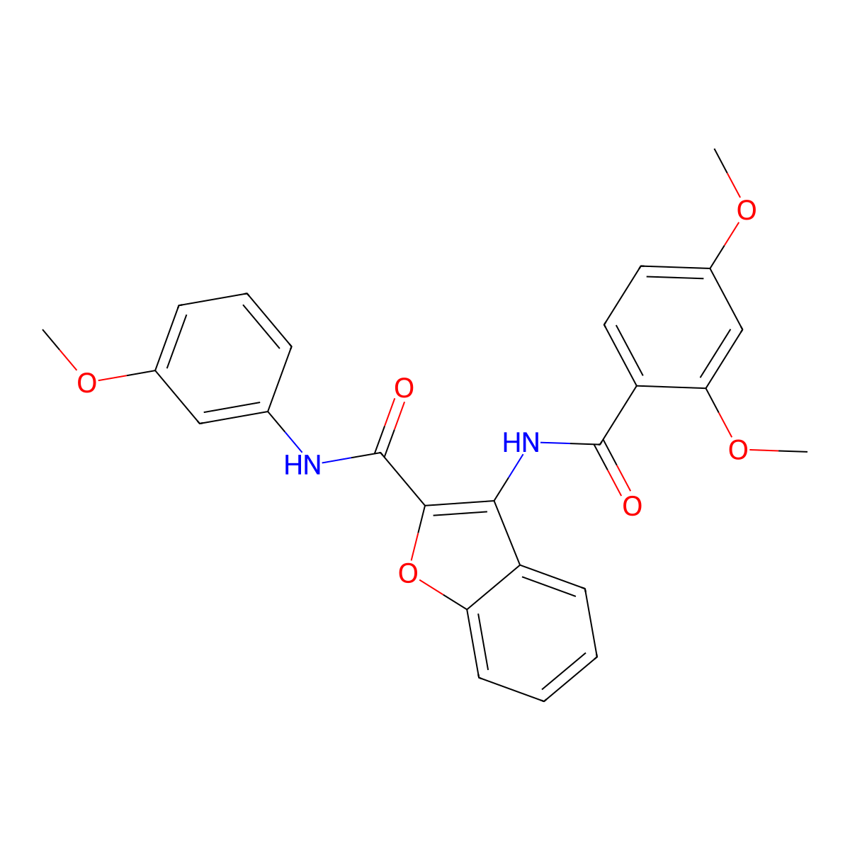 3-(2,4-dimethoxybenzamido)-N-(3-methoxyphenyl)benzofuran-2-carboxamide molecular structure, CAS 862830-51-1