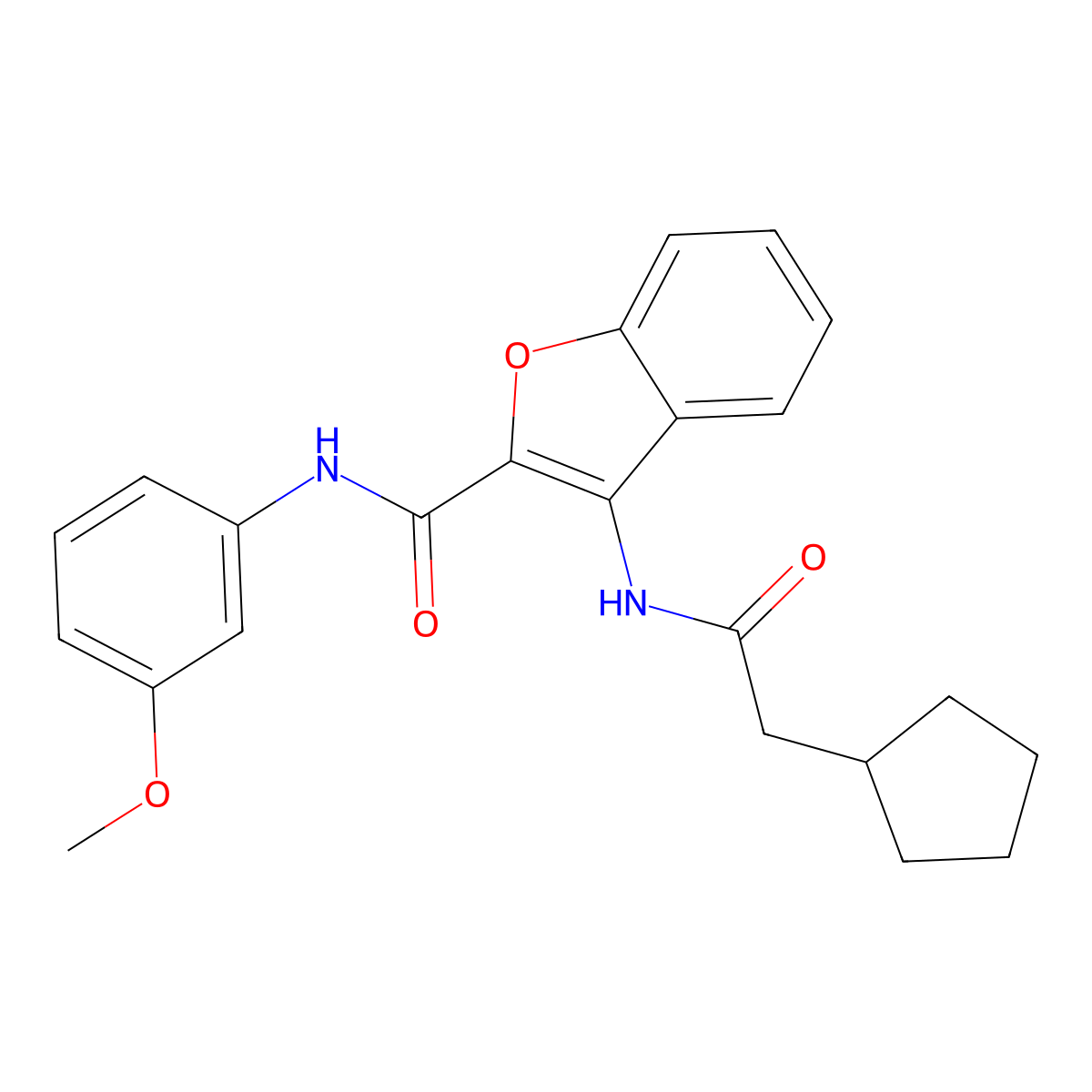 3-(2-cyclopentylacetamido)-N-(3-methoxyphenyl)benzofuran-2-carboxamide molecular structure, CAS 862830-80-6