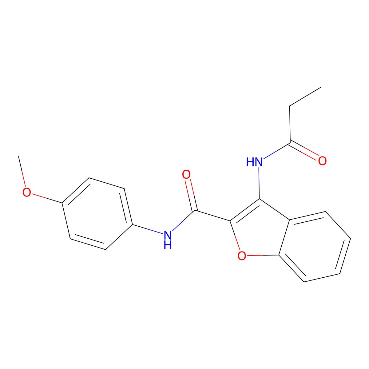 N-(4-methoxyphenyl)-3-propionamidobenzofuran-2-carboxamide molecular structure, CAS 862830-82-8