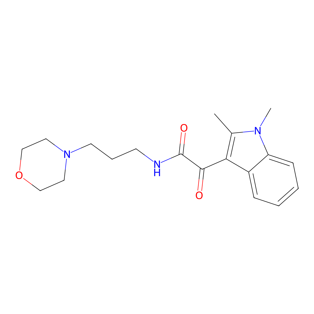 2-(1,2-dimethyl-1H-indol-3-yl)-N-(3-morpholinopropyl)-2-oxoacetamide molecular structure, CAS 862830-96-4