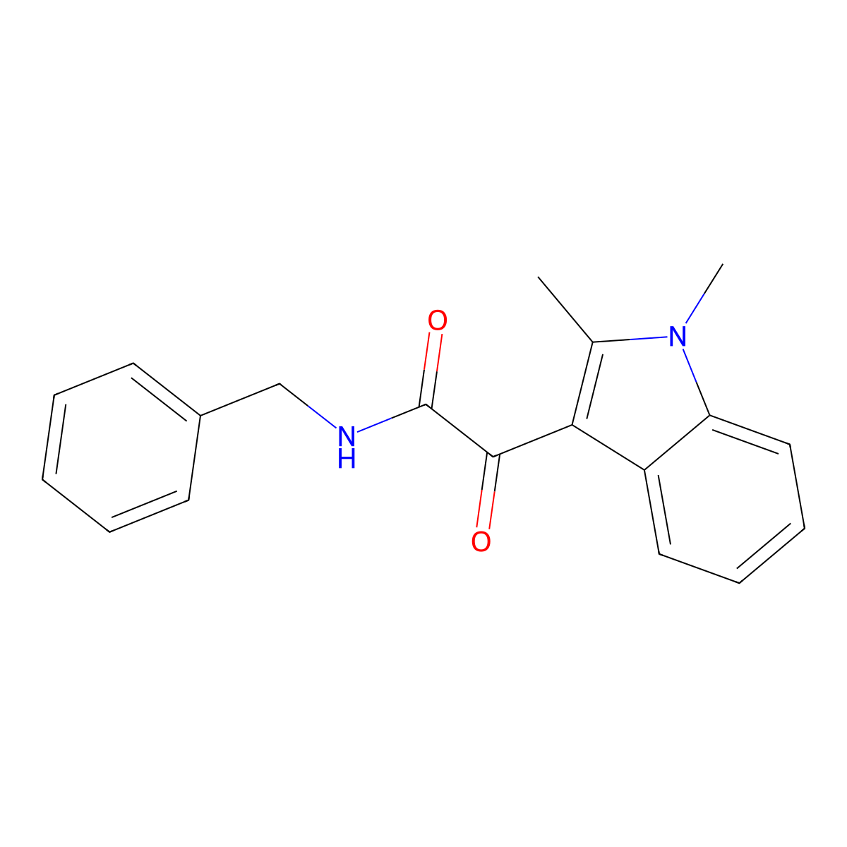 N-benzyl-2-(1,2-dimethyl-1H-indol-3-yl)-2-oxoacetamide molecular structure, CAS 862831-05-8