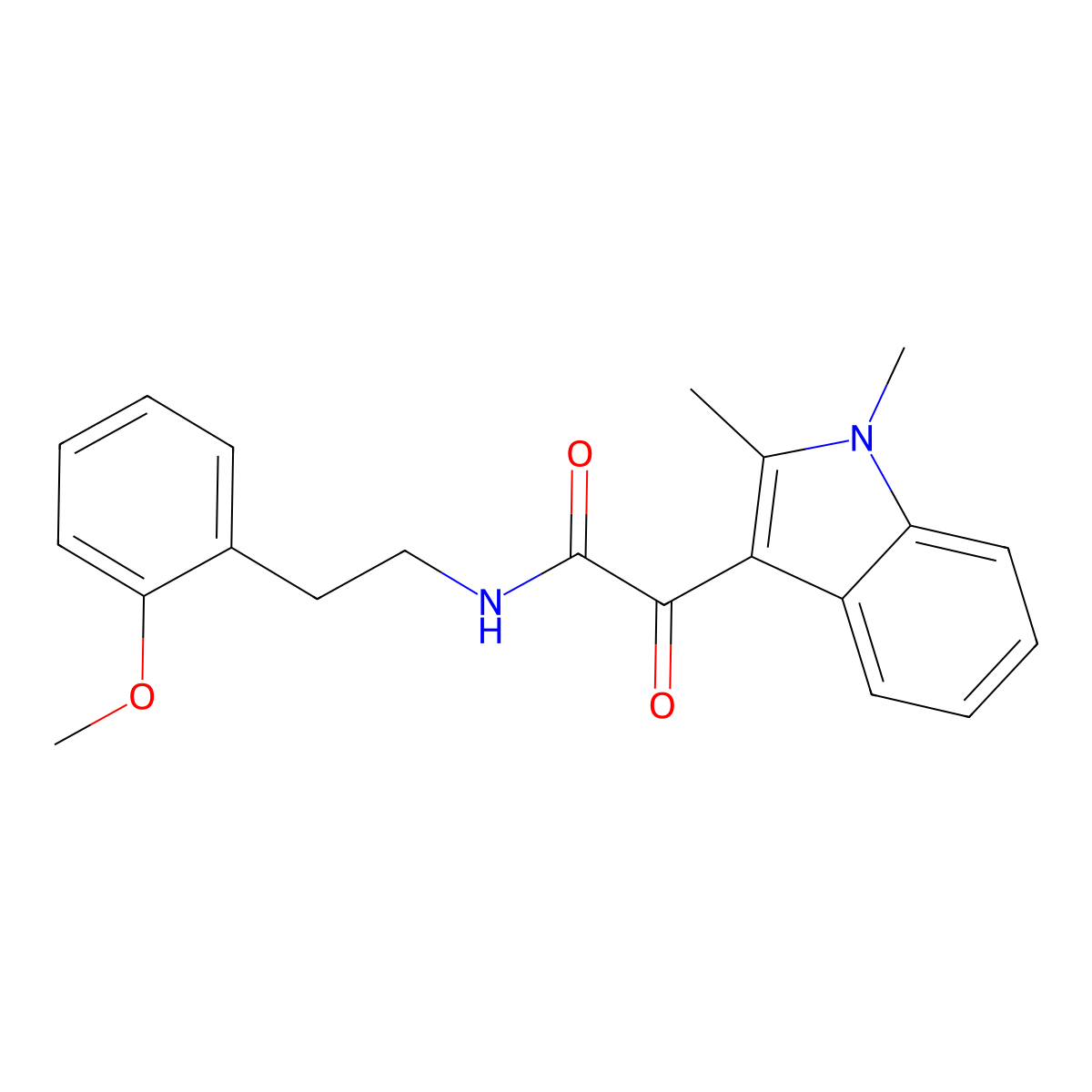2-(1,2-dimethyl-1H-indol-3-yl)-N-[2-(2-methoxyphenyl)ethyl]-2-oxoacetamide molecular structure, CAS 862831-20-7