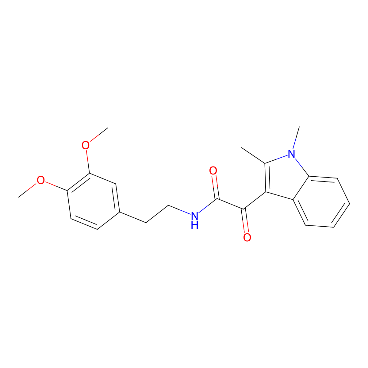 N-(3,4-dimethoxyphenethyl)-2-(1,2-dimethyl-1H-indol-3-yl)-2-oxoacetamide molecular structure, CAS 862831-21-8
