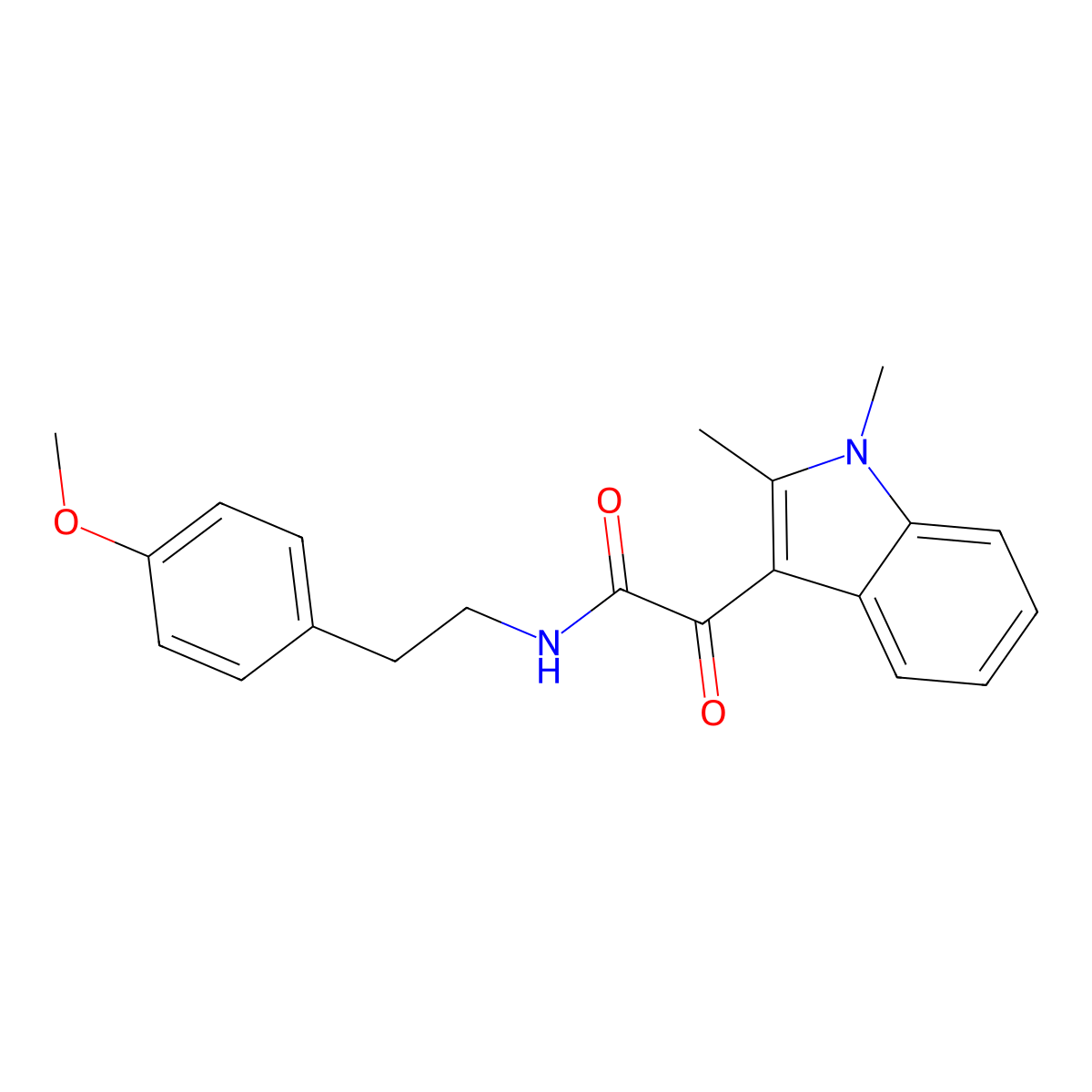 2-(1,2-dimethyl-1H-indol-3-yl)-N-[2-(4-methoxyphenyl)ethyl]-2-oxoacetamide molecular structure, CAS 862831-22-9