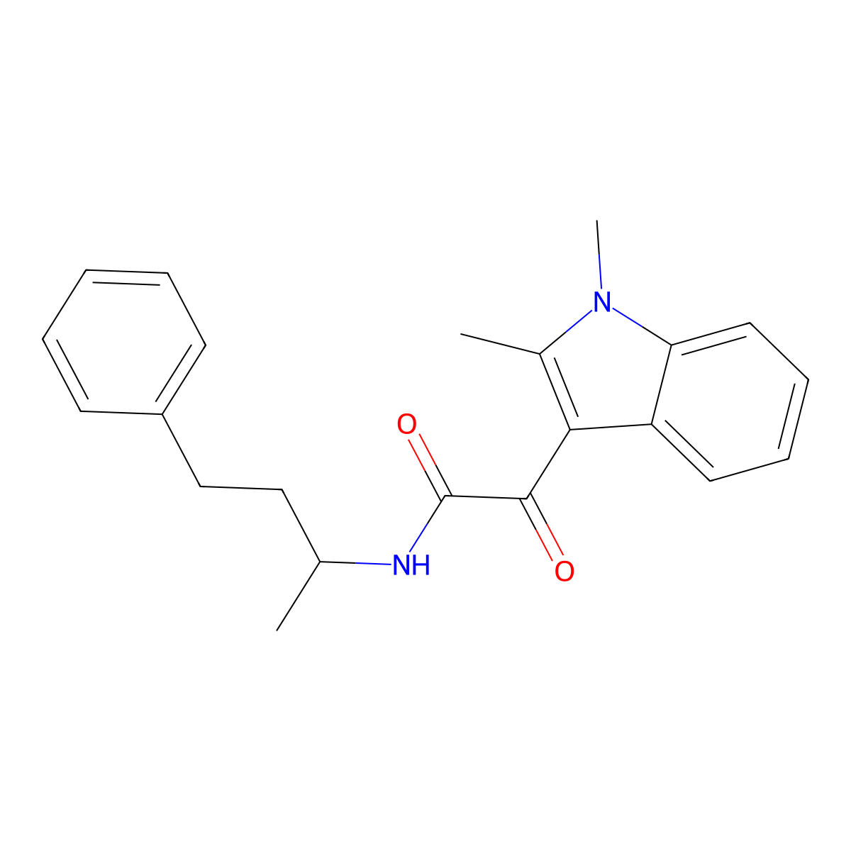 2-(1,2-dimethyl-1H-indol-3-yl)-2-oxo-N-(4-phenylbutan-2-yl)acetamide molecular structure, CAS 862831-24-1