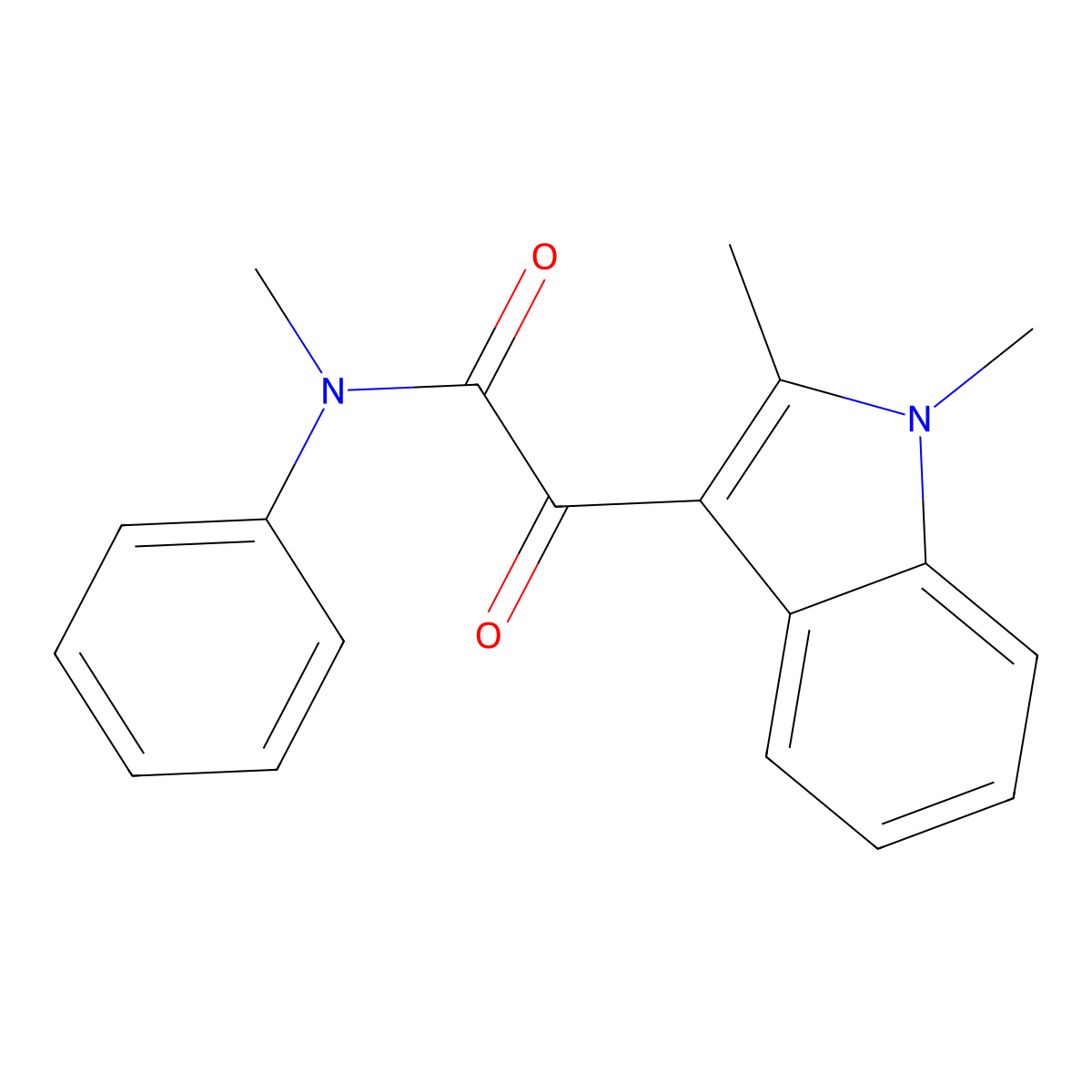 2-(1,2-dimethyl-1H-indol-3-yl)-N-methyl-2-oxo-N-phenylacetamide molecular structure, CAS 862831-26-3