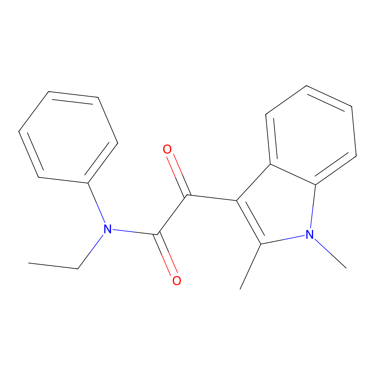 2-(1,2-dimethyl-1H-indol-3-yl)-N-ethyl-2-oxo-N-phenylacetamide molecular structure, CAS 862831-27-4