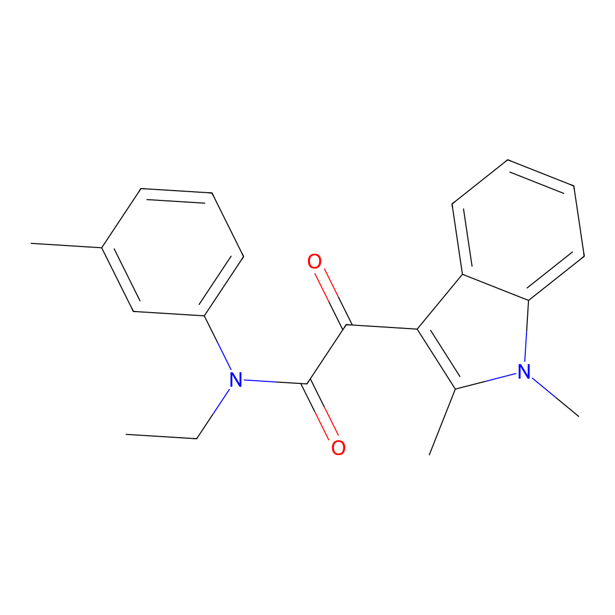 2-(1,2-dimethyl-1H-indol-3-yl)-N-ethyl-N-(3-methylphenyl)-2-oxoacetamide molecular structure, CAS 862831-29-6