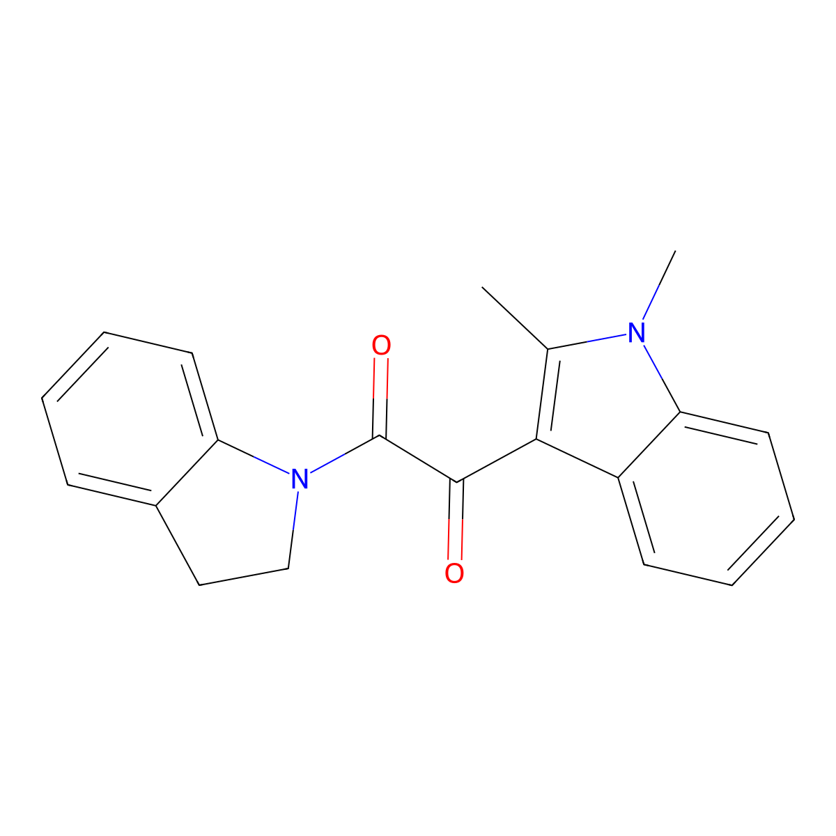 1-(1,2-dimethyl-1H-indol-3-yl)-2-(indolin-1-yl)ethane-1,2-dione molecular structure, CAS 862831-30-9