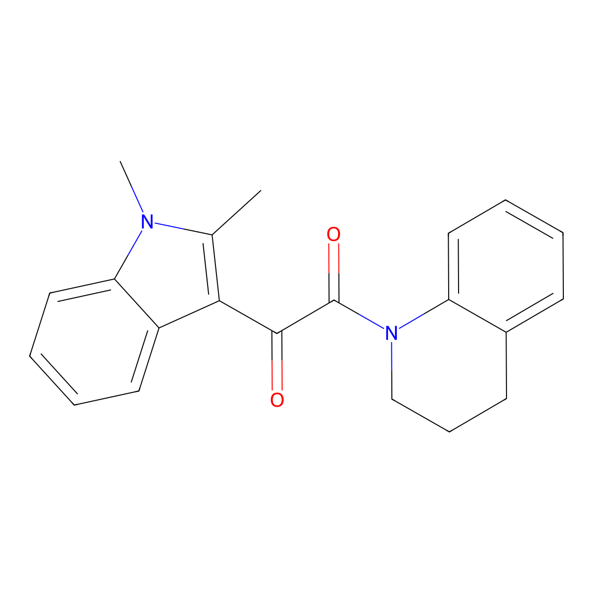 1-(3,4-dihydroquinolin-1(2H)-yl)-2-(1,2-dimethyl-1H-indol-3-yl)ethane-1,2-dione molecular structure, CAS 862831-32-1