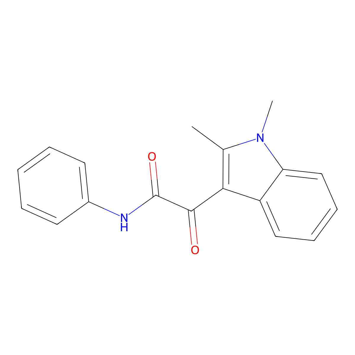 2-(1,2-dimethyl-1H-indol-3-yl)-2-oxo-N-phenylacetamide molecular structure, CAS 862831-35-4