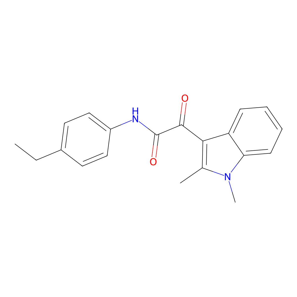 2-(1,2-dimethyl-1H-indol-3-yl)-N-(4-ethylphenyl)-2-oxoacetamide molecular structure, CAS 862831-40-1