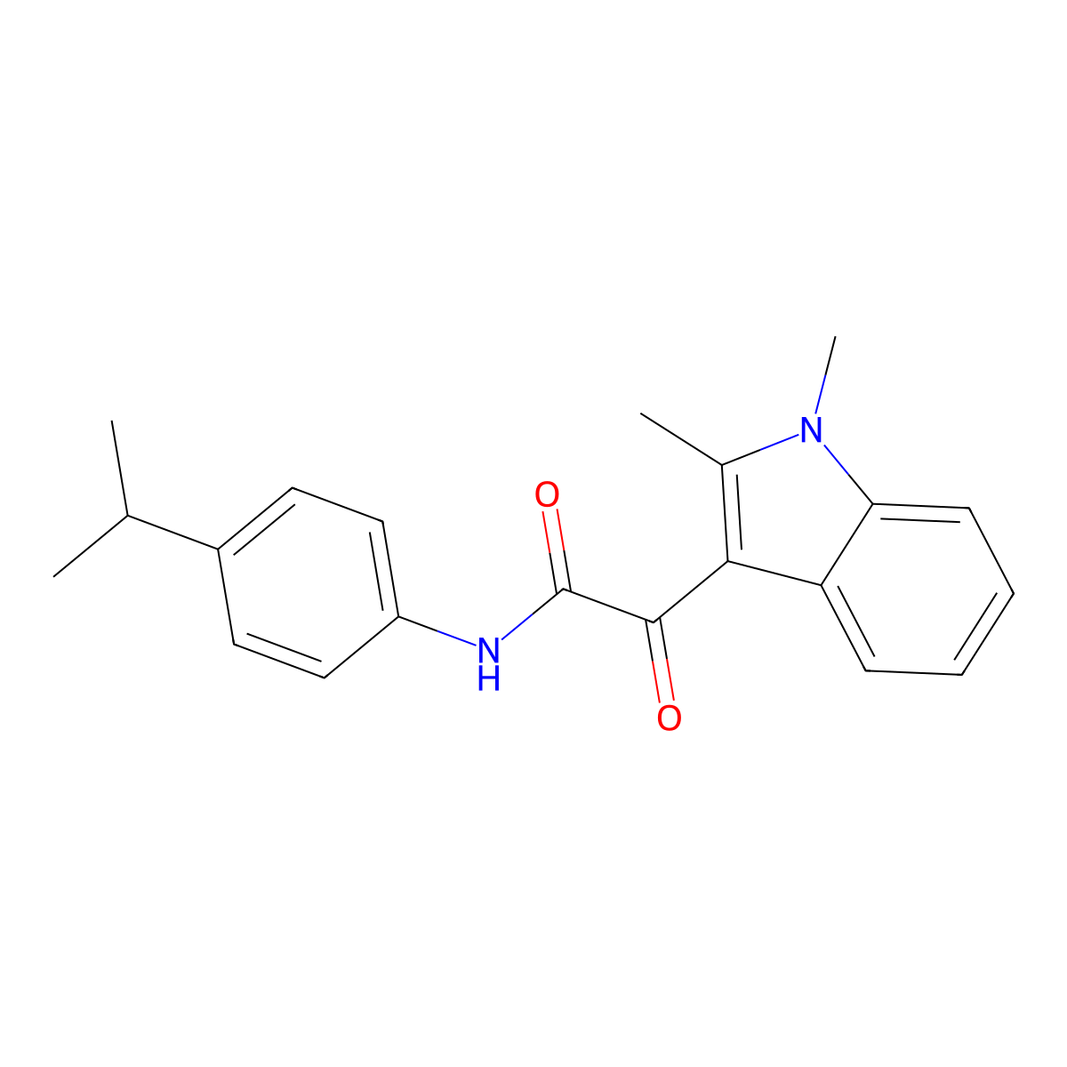 2-(1,2-dimethyl-1H-indol-3-yl)-N-(4-isopropylphenyl)-2-oxoacetamide molecular structure, CAS 862831-41-2