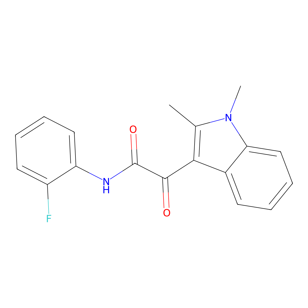 2-(1,2-dimethyl-1H-indol-3-yl)-N-(2-fluorophenyl)-2-oxoacetamide molecular structure, CAS 862831-42-3