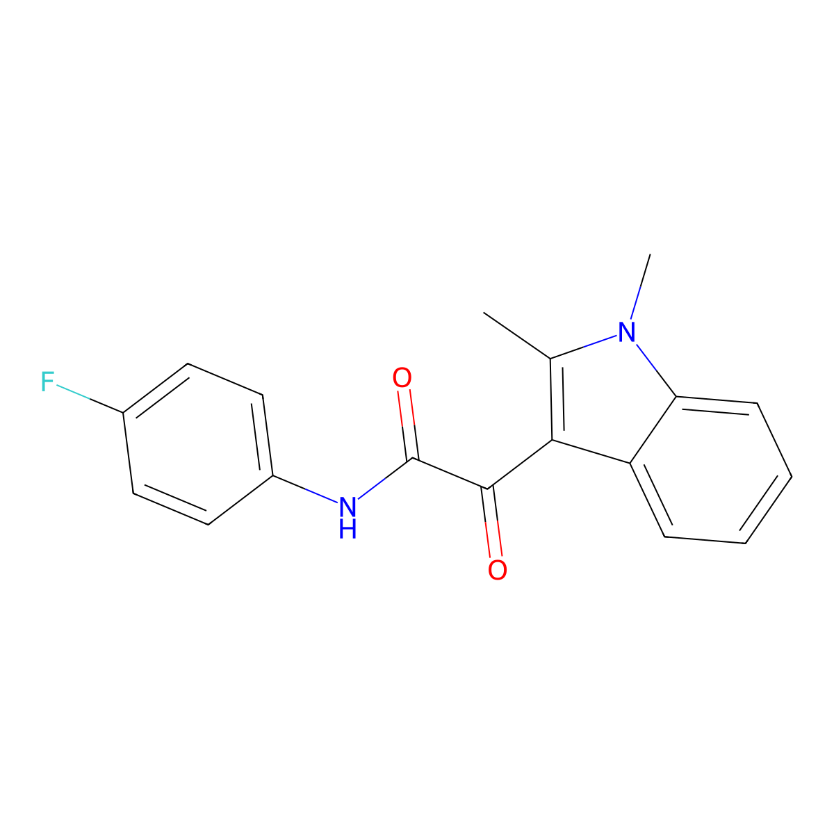 2-(1,2-dimethyl-1H-indol-3-yl)-N-(4-fluorophenyl)-2-oxoacetamide molecular structure, CAS 862831-44-5