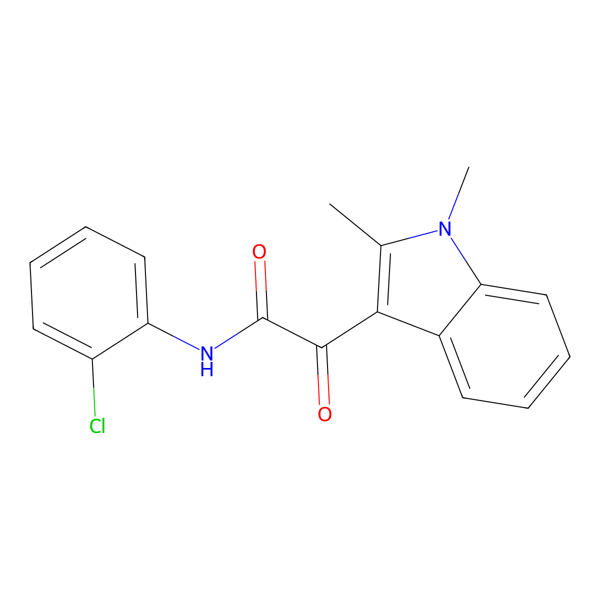 N-(2-chlorophenyl)-2-(1,2-dimethyl-1H-indol-3-yl)-2-oxoacetamide molecular structure, CAS 862831-45-6