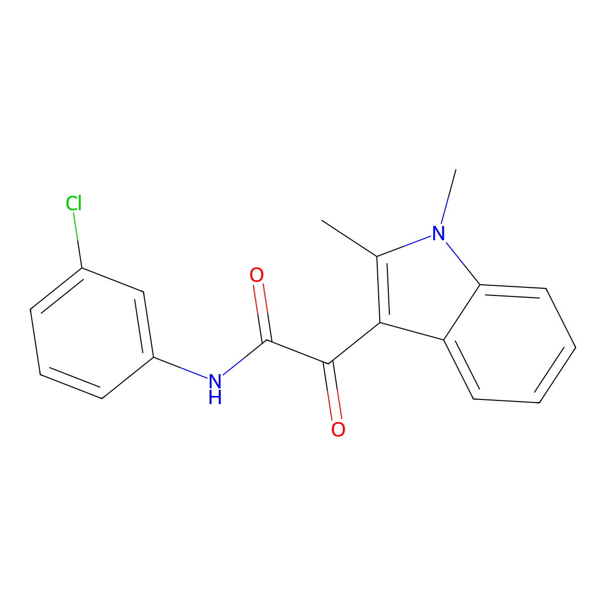 N-(3-chlorophenyl)-2-(1,2-dimethyl-1H-indol-3-yl)-2-oxoacetamide molecular structure, CAS 862831-46-7