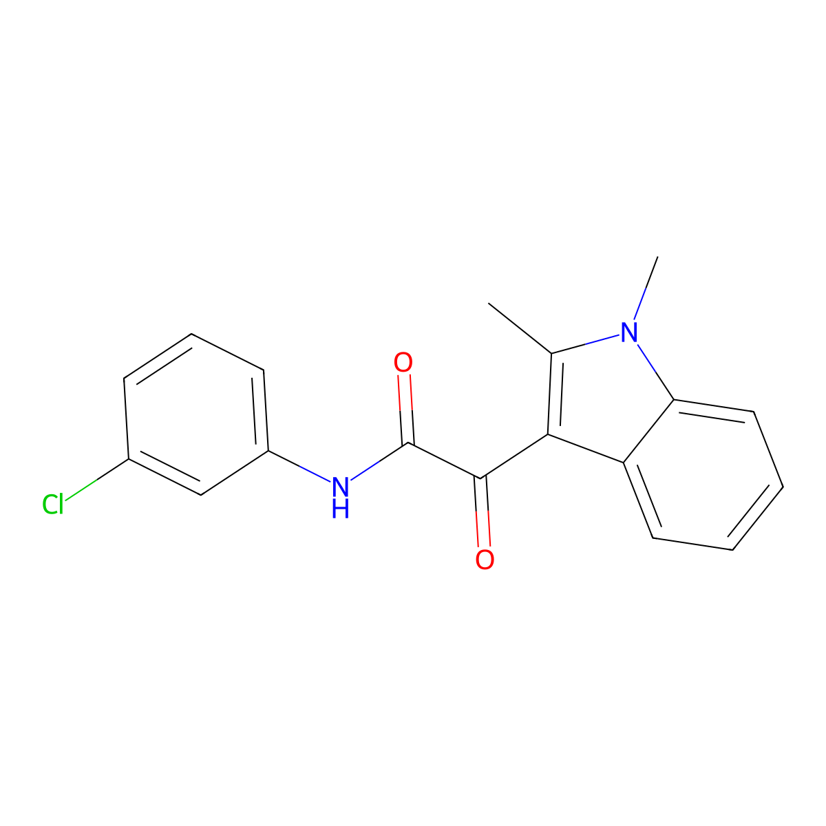 N-(3-chlorophenyl)-2-(1,2-dimethyl-1H-indol-3-yl)-2-oxoacetamide molecular structure, CAS 862831-46-7