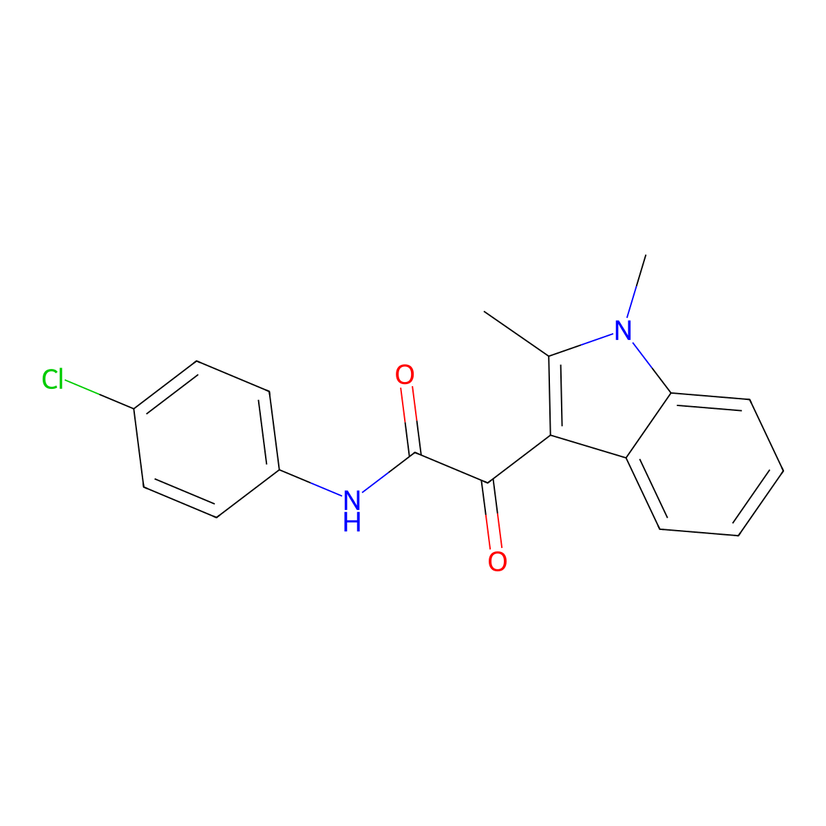 N-(4-chlorophenyl)-2-(1,2-dimethyl-1H-indol-3-yl)-2-oxoacetamide molecular structure, CAS 862831-47-8