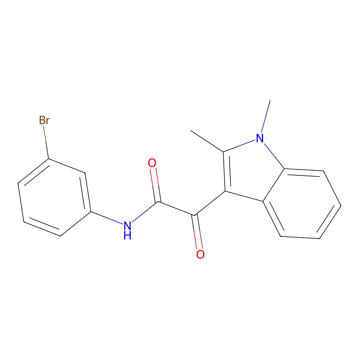N-(3-bromophenyl)-2-(1,2-dimethyl-1H-indol-3-yl)-2-oxoacetamide molecular structure, CAS 862831-48-9