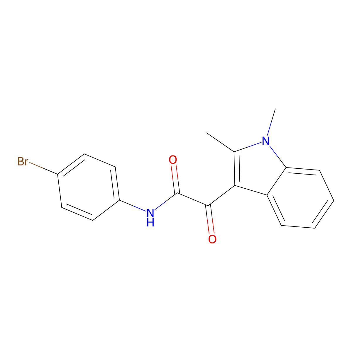 N-(4-bromophenyl)-2-(1,2-dimethyl-1H-indol-3-yl)-2-oxoacetamide molecular structure, CAS 862831-49-0