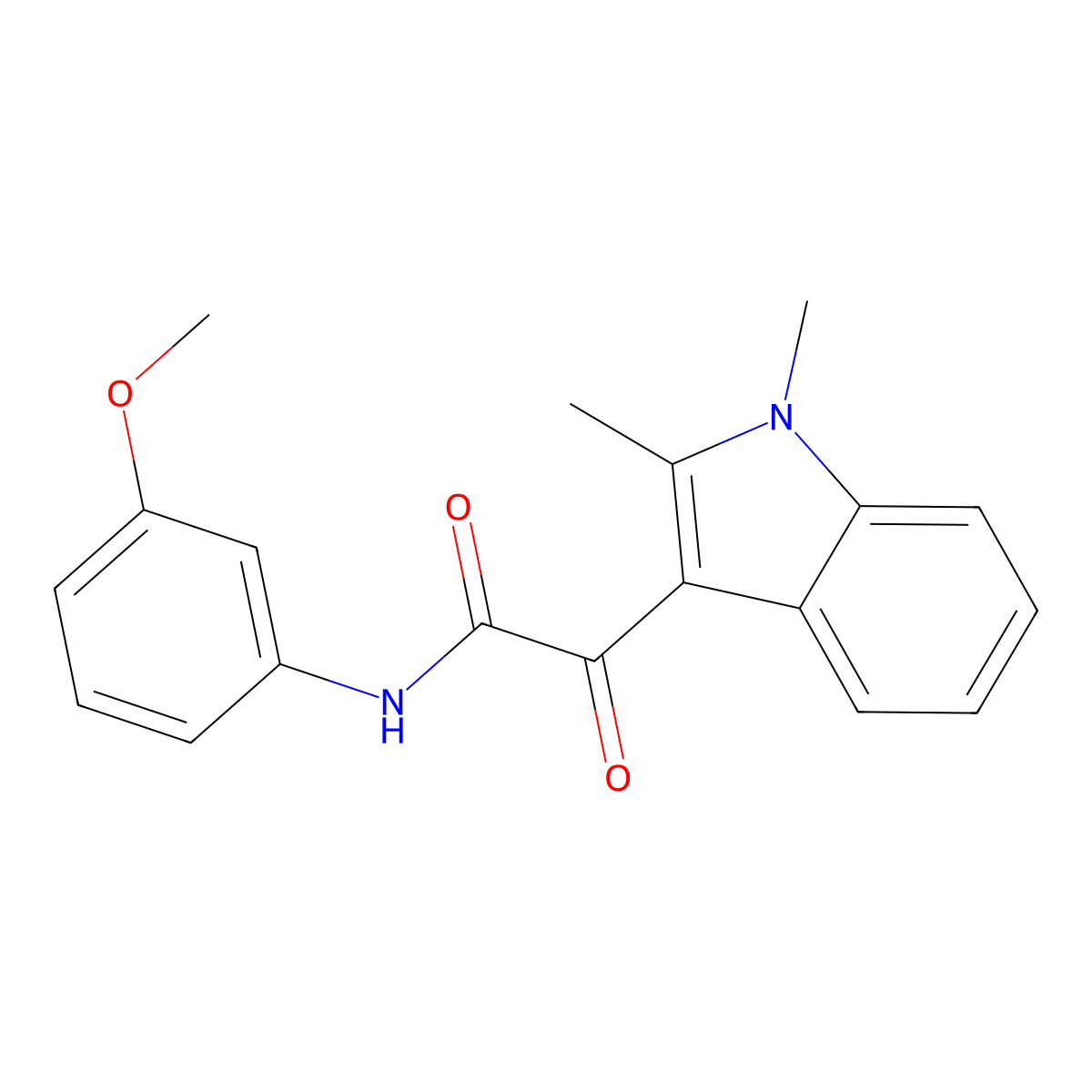 2-(1,2-dimethyl-1H-indol-3-yl)-N-(3-methoxyphenyl)-2-oxoacetamide molecular structure, CAS 862831-51-4