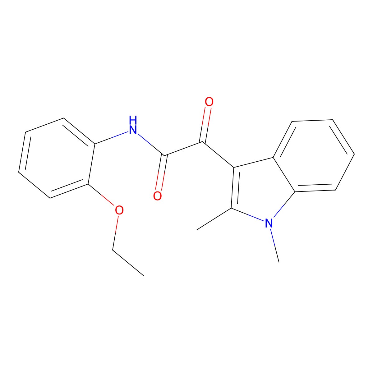 2-(1,2-dimethyl-1H-indol-3-yl)-N-(2-ethoxyphenyl)-2-oxoacetamide molecular structure, CAS 862831-53-6
