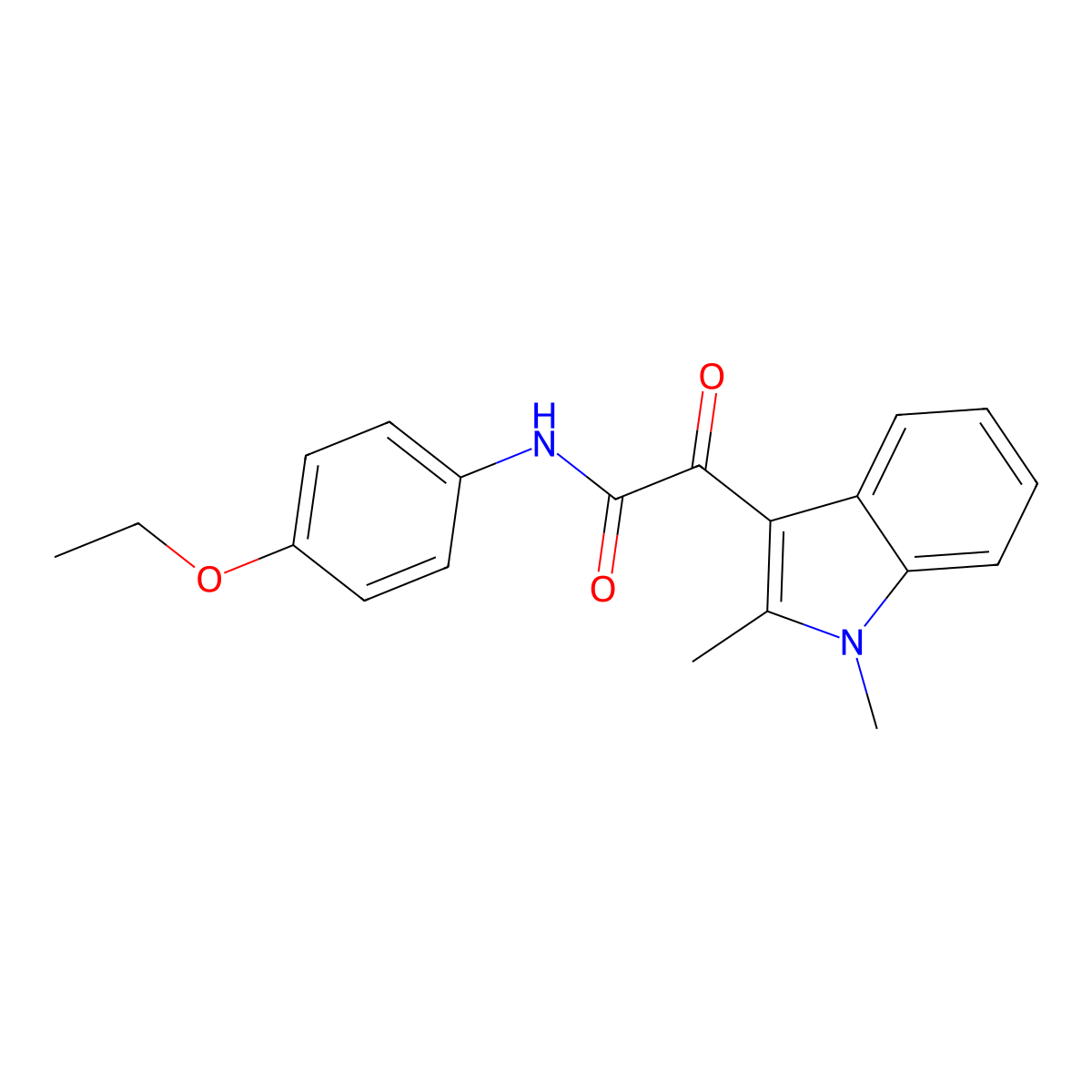 2-(1,2-dimethyl-1H-indol-3-yl)-N-(4-ethoxyphenyl)-2-oxoacetamide molecular structure, CAS 862831-54-7
