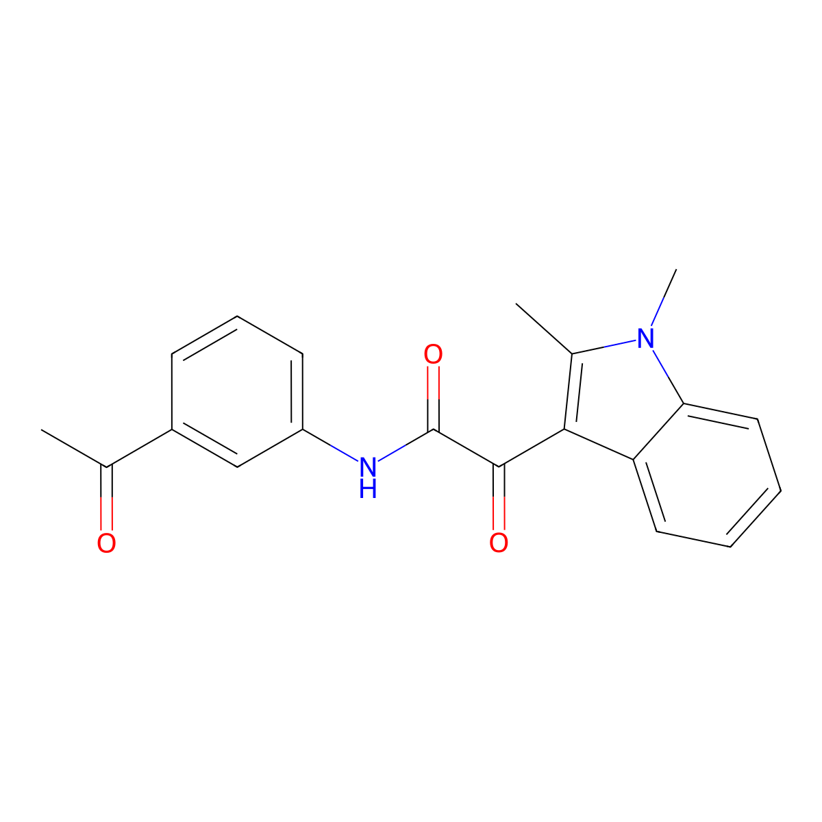 N-(3-acetylphenyl)-2-(1,2-dimethyl-1H-indol-3-yl)-2-oxoacetamide molecular structure, CAS 862831-58-1