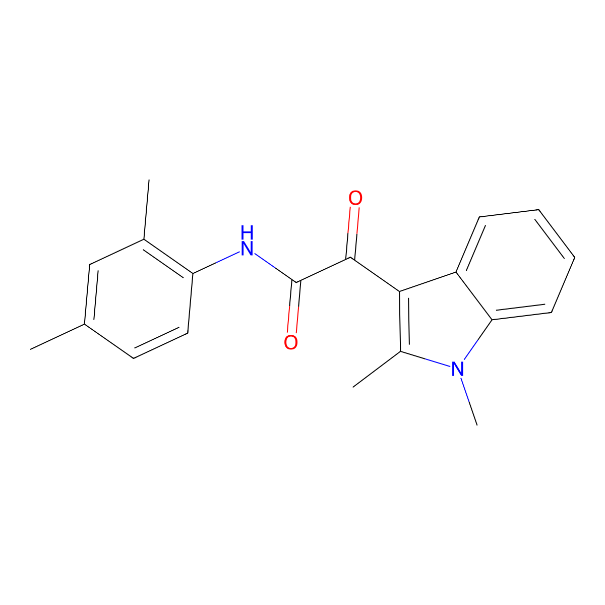 2-(1,2-dimethyl-1H-indol-3-yl)-N-(2,4-dimethylphenyl)-2-oxoacetamide molecular structure, CAS 862831-65-0